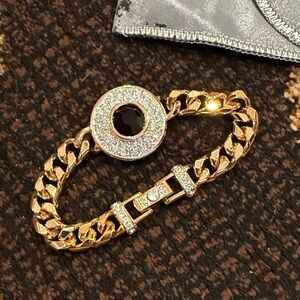 Swarovski Gold and Black Bracelet